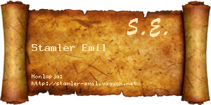 Stamler Emil névjegykártya