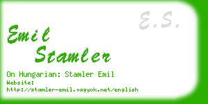 emil stamler business card